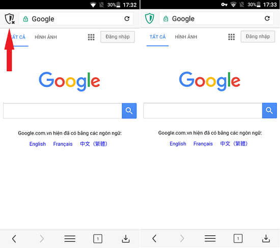 Dùng trình duyệt Aloha Browser có tích hợp VPN