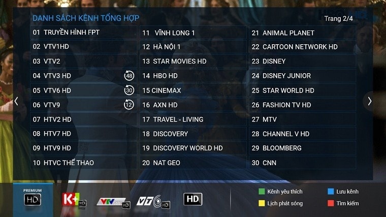 Danh sách kênh truyền hình FPT