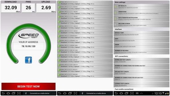 Ứng dụng kiểm tra tốc độ mạng Speed Test Light Android